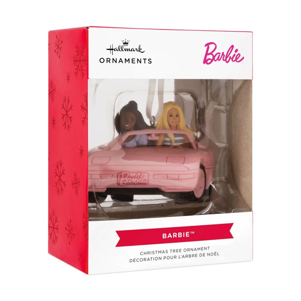 Hallmark Ornament Barbie Pink Convertible Christmas Tree Ornament NIB
